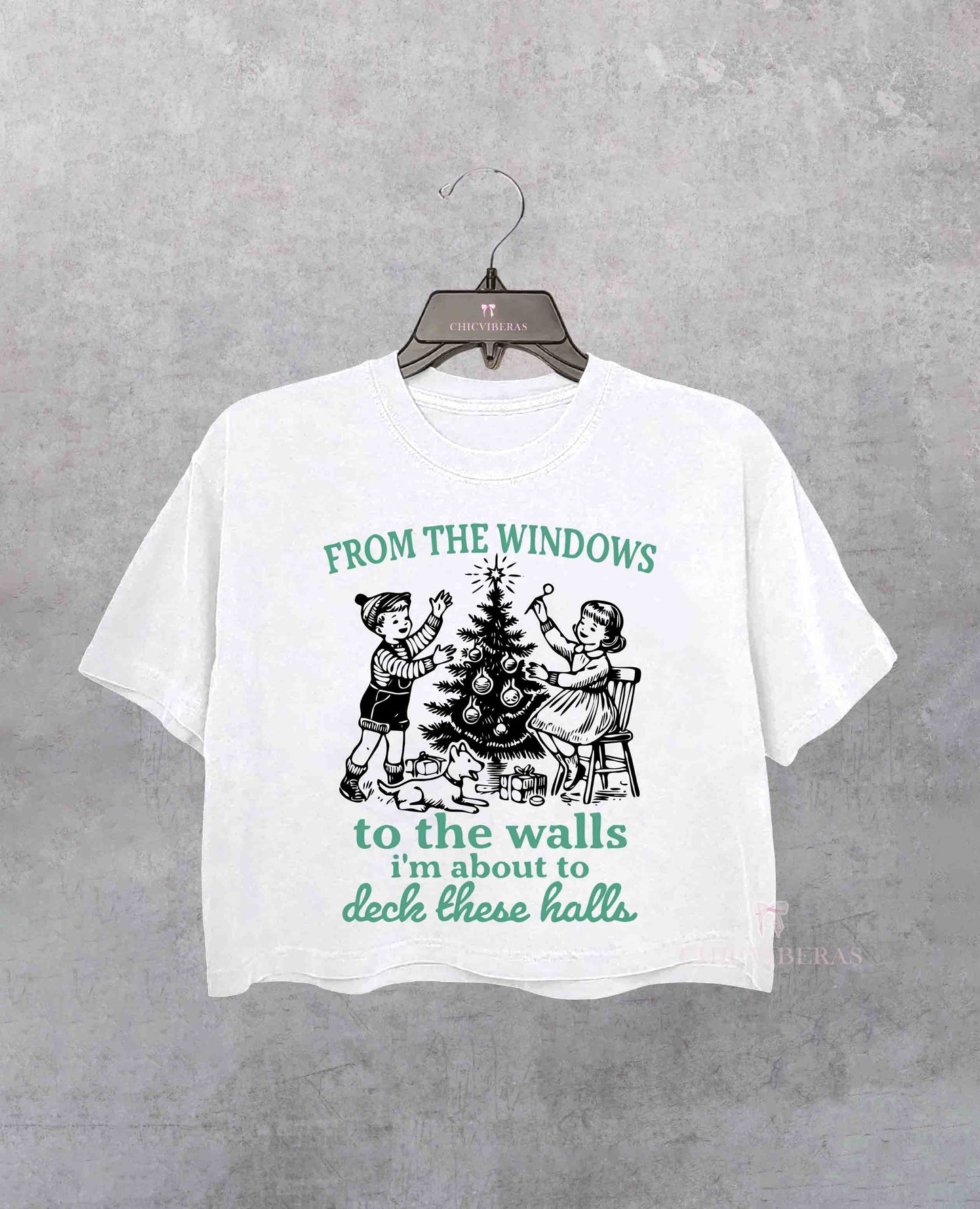 I'm About To Deck These Halls Funny Christmas Crop Shirt