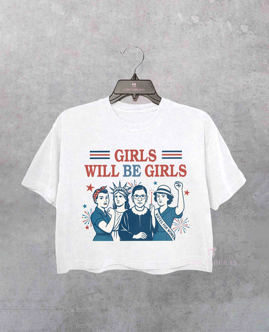 Girls Will Be Girls Independence Day Crop Shirt