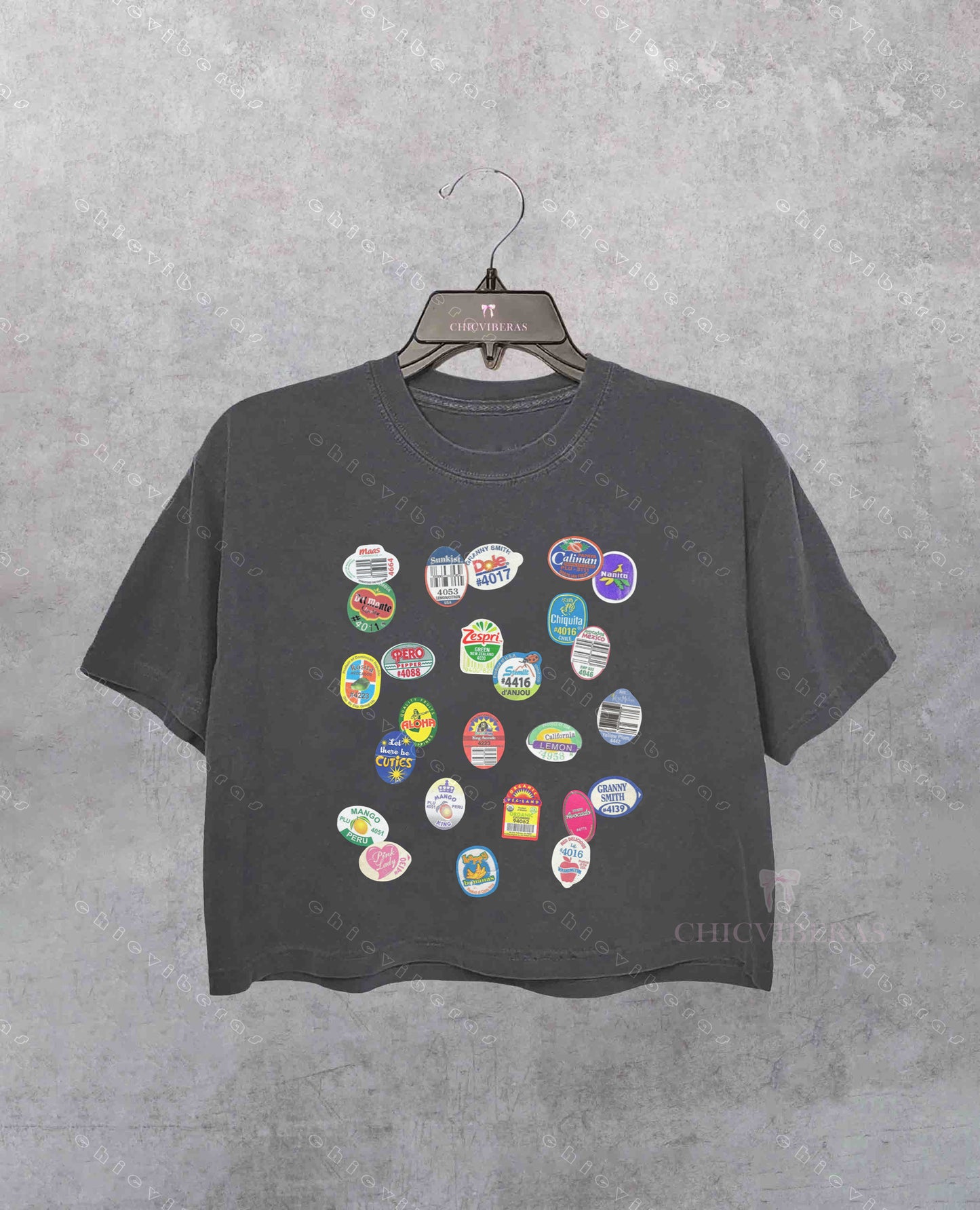 Fruit Sticker Crop Shirt