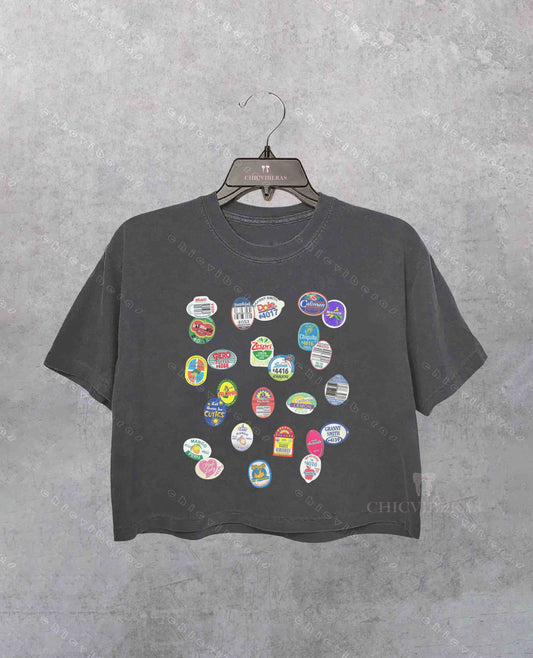 Fruit Sticker Crop Shirt