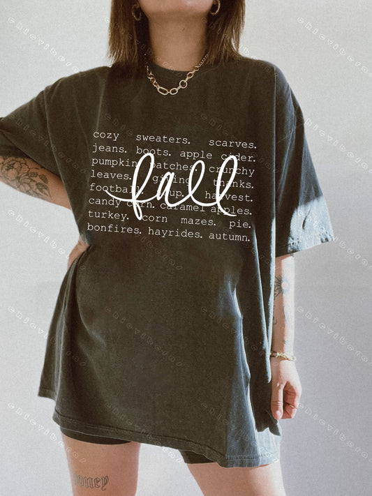 Fall Words Thanksgiving Tee