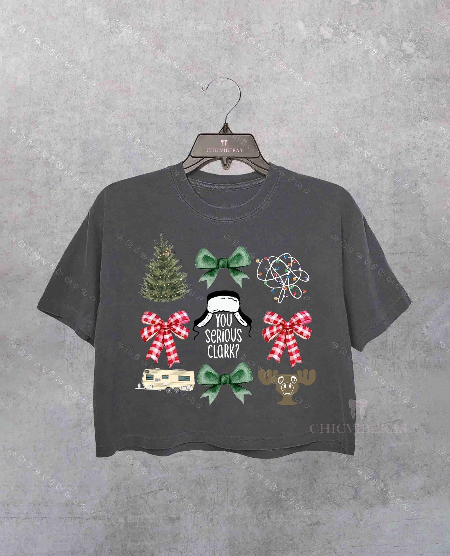 You Serious Clark Christmas Coquette Crop Shirt