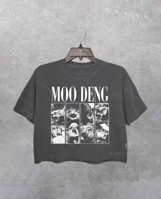 Baby Pygmy Hippo Moo Deng Crop Shirt