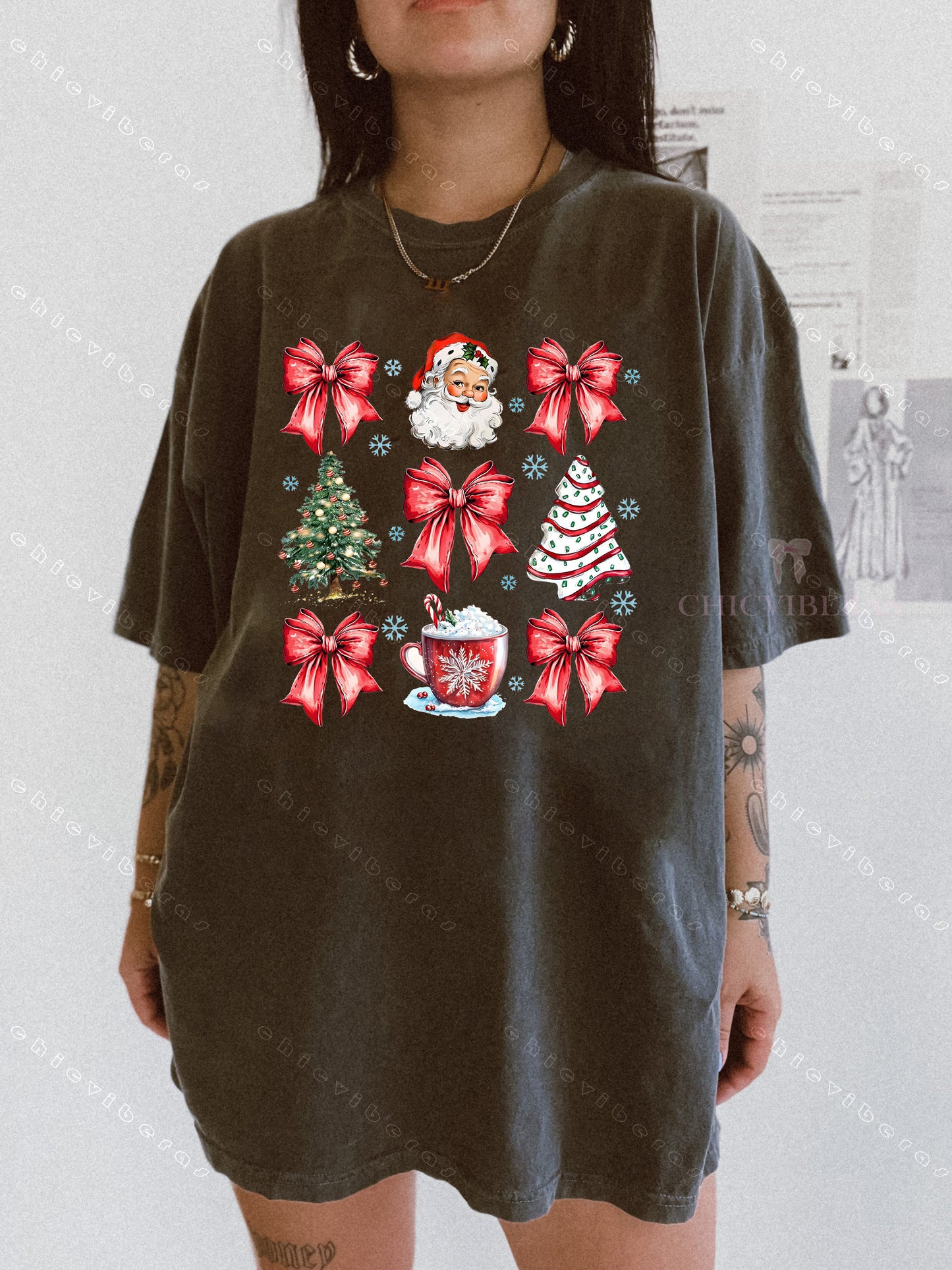 Christmas Coquette Bow Tee