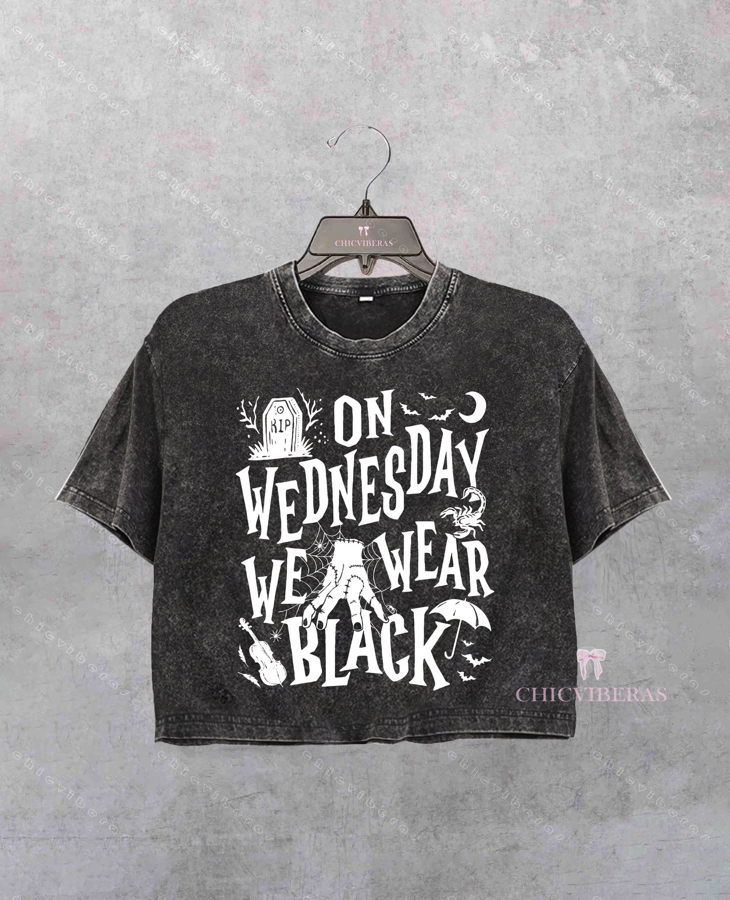 On Wednesdays We Wear Black Crop Shirt