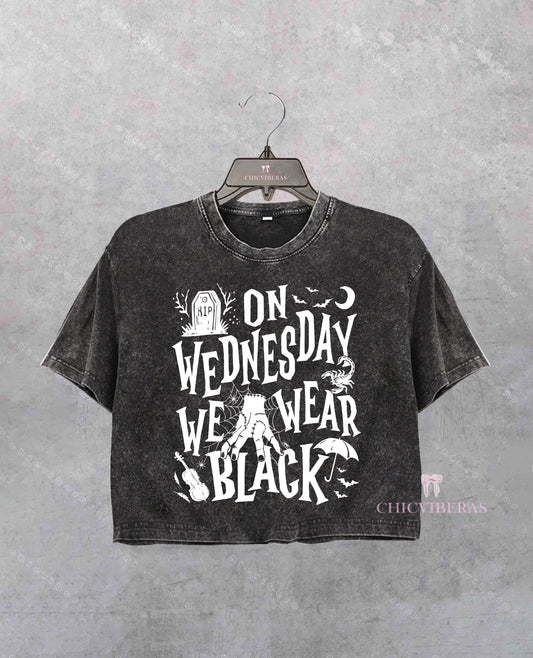 On Wednesdays We Wear Black Crop Shirt