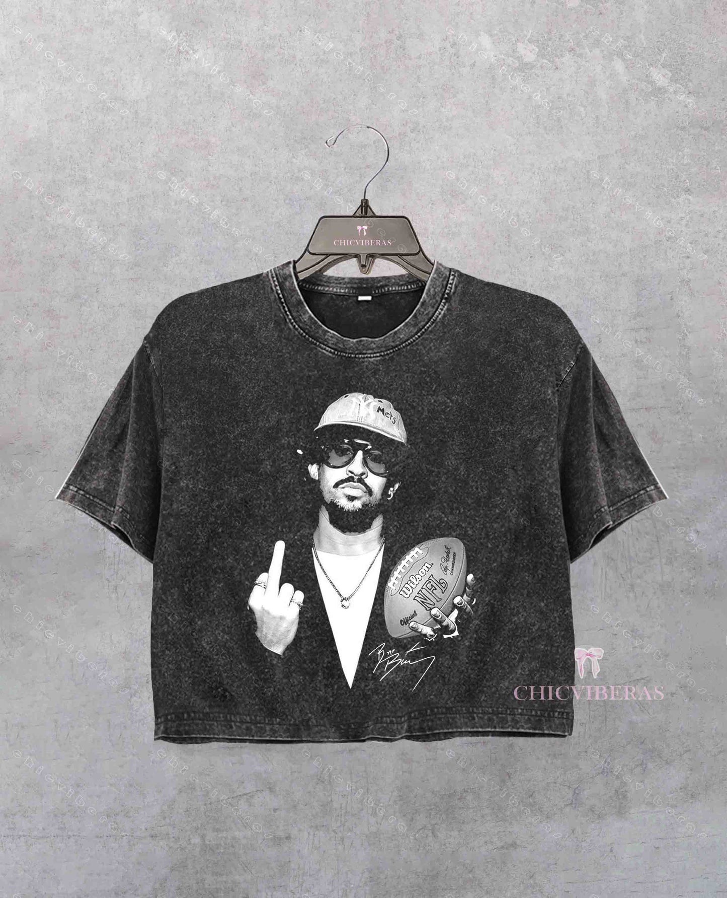 Middel Finger Bad Bunny Bowl LX 2026 Crop Shirt
