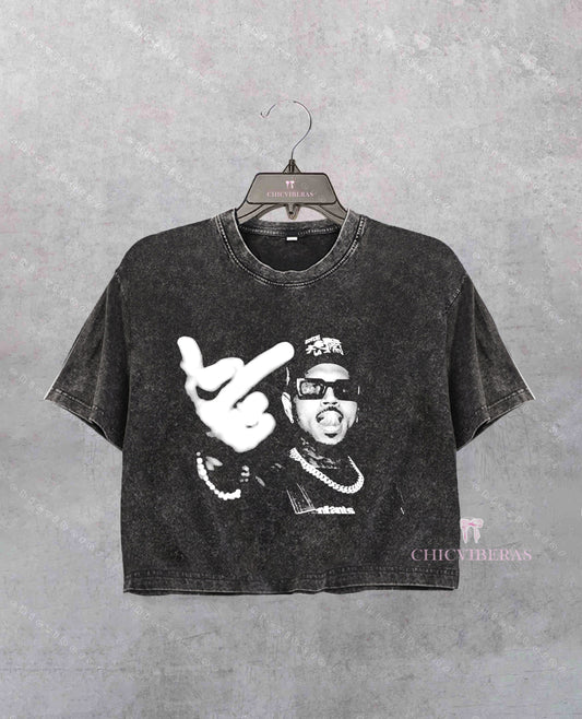 Chris Brown Middle Finger Tour 2025 Crop Shirt
