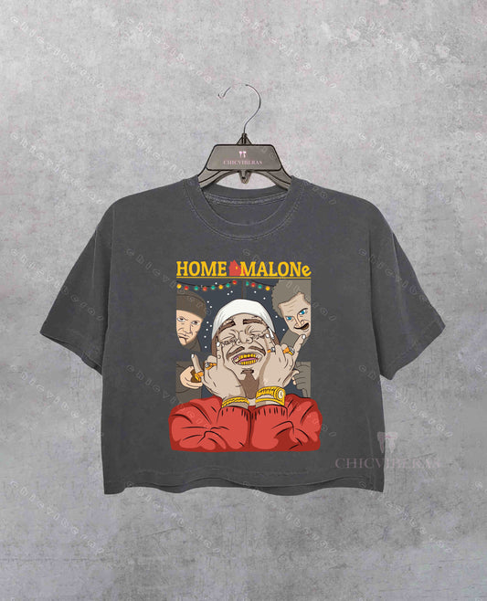 Home Malone Ugly Christmas Crop Shirt