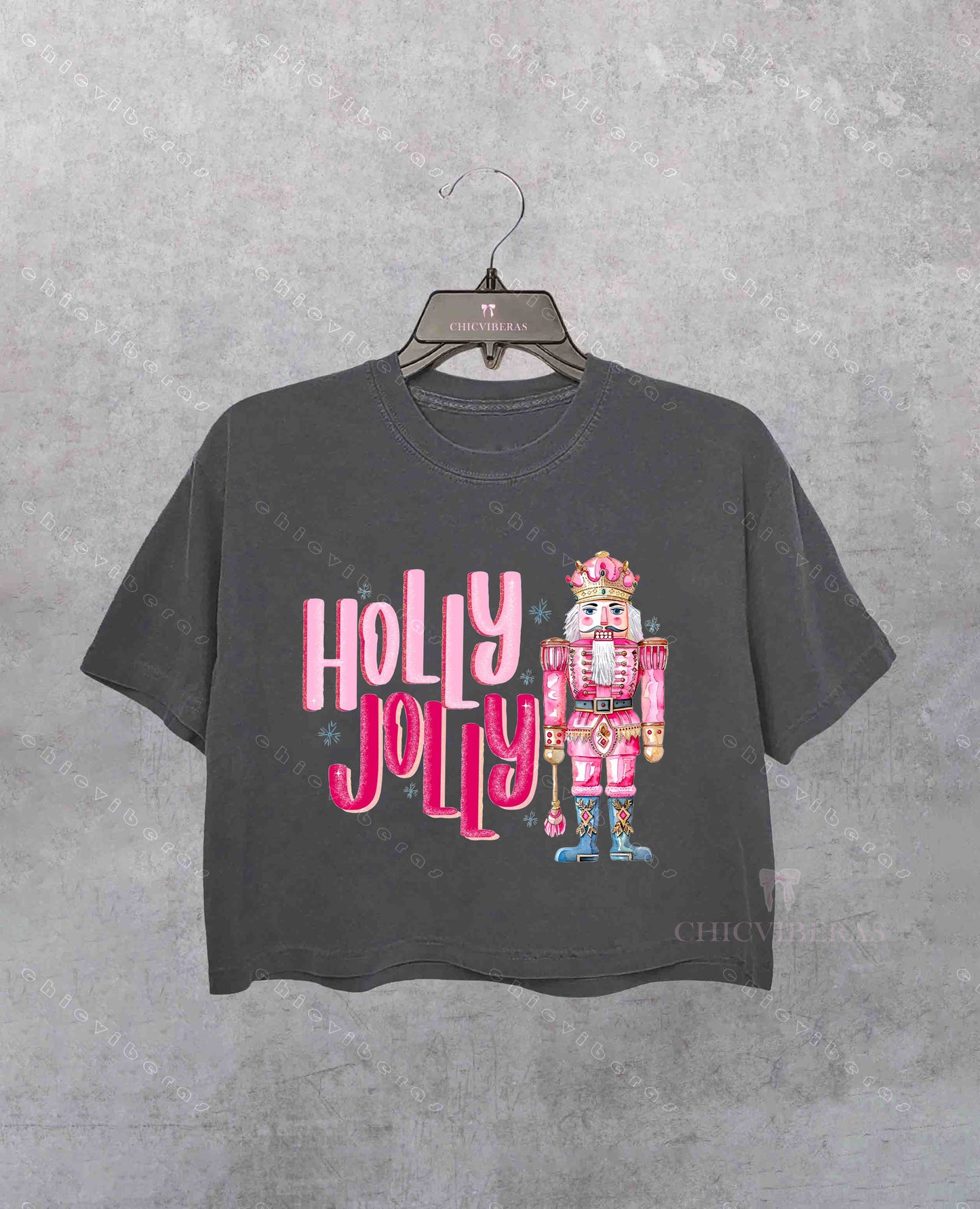 Holly Jolly Nutcracker Christmas Crop Shirt