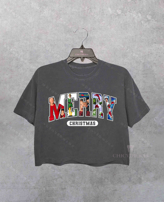 Christmas Characters Crop Shirt