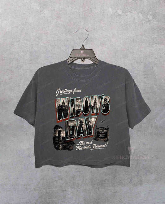 Greetings From Widow’s Bay Horror Movie Crop Shirt
