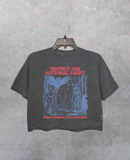 Protect Our National Parks Camping Hiking Crop Shirt