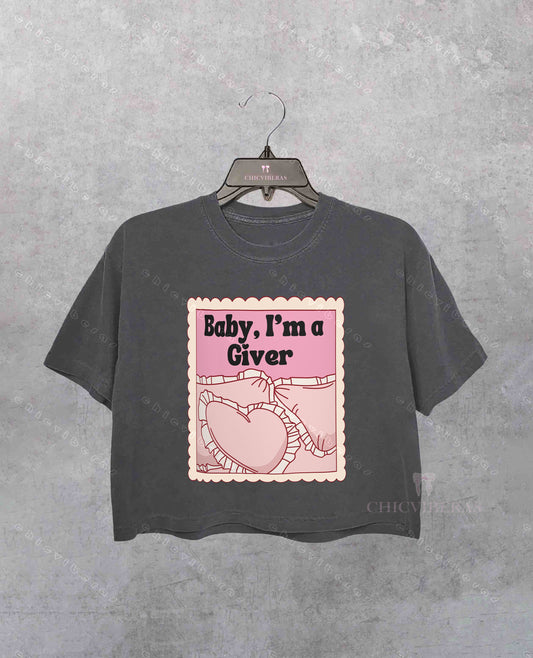 Baby I’m a Giver Music Merch Crop Shirt