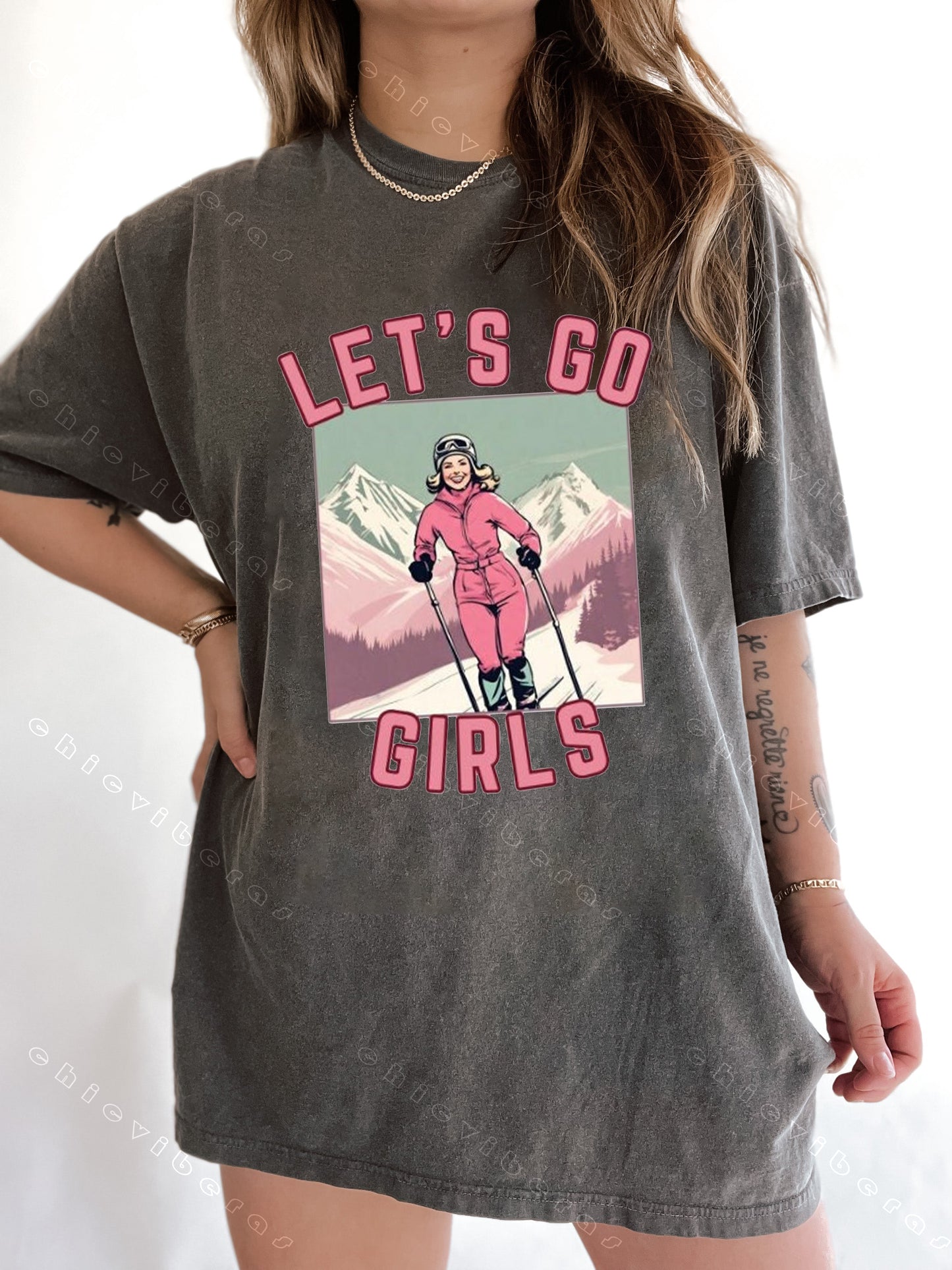 Let's Go Girls Retro Ski Tee