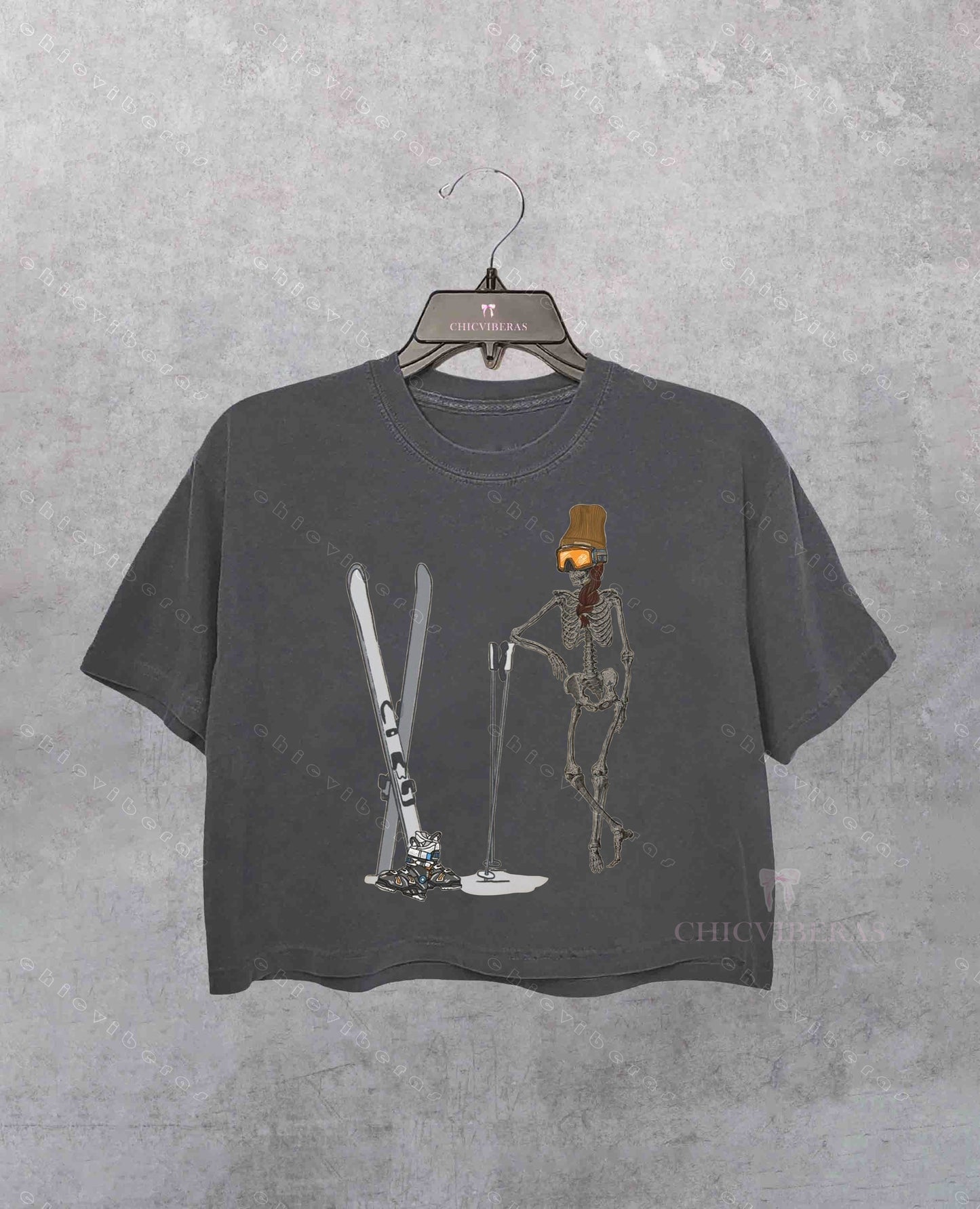 Skeleton Ski Crop Shirt