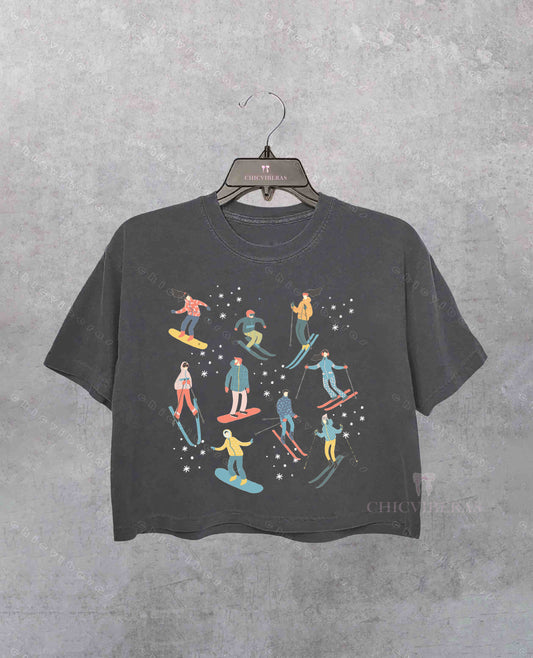 Winter Skiing Crop Shirt