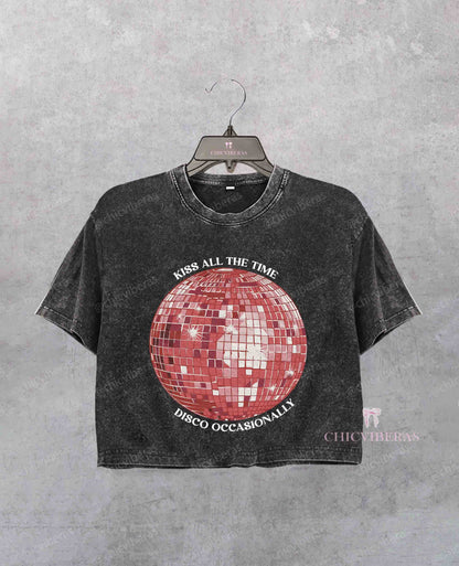 Harry Kiss All The Time Disco Ball Crop Shirt