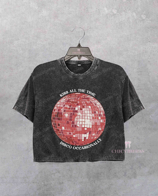 Harry Kiss All The Time Disco Ball Crop Shirt