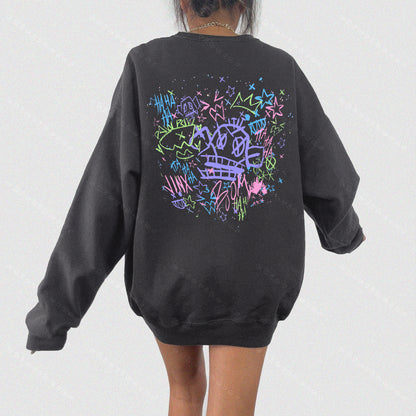 Jinx Graffiti Arcane League Of Legends 2 Sided Crewneck