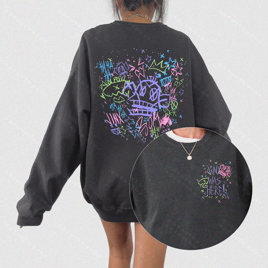 Jinx Graffiti Arcane League Of Legends 2 Sided Crewneck