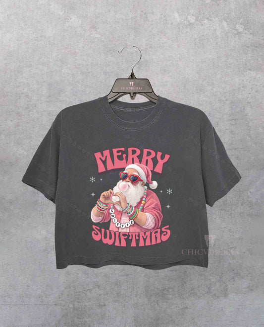 Merry Swiftmas Santa Swiftie Crop Shirt