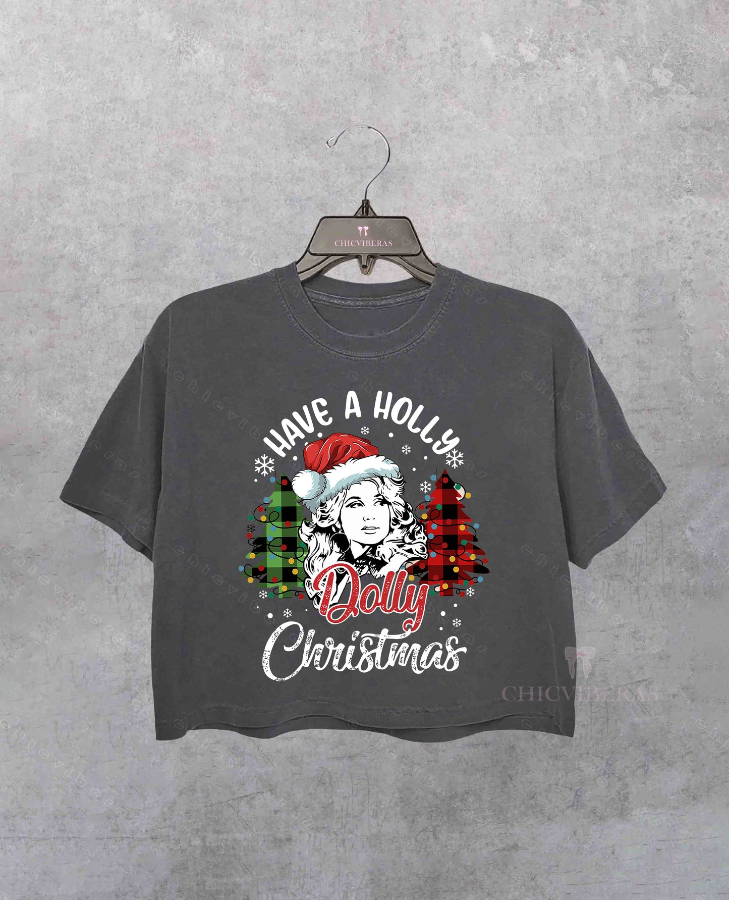 Have a Holly Dolly Christmas Crop Shirt