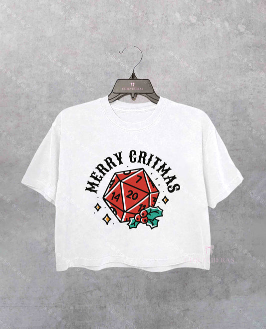 Dungeons And Dragons Christmas Party Crop Shirt