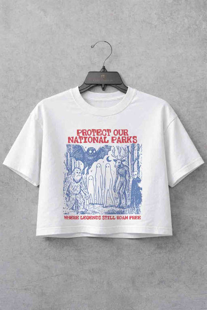Protect Our National Parks Camping Hiking Crop Shirt