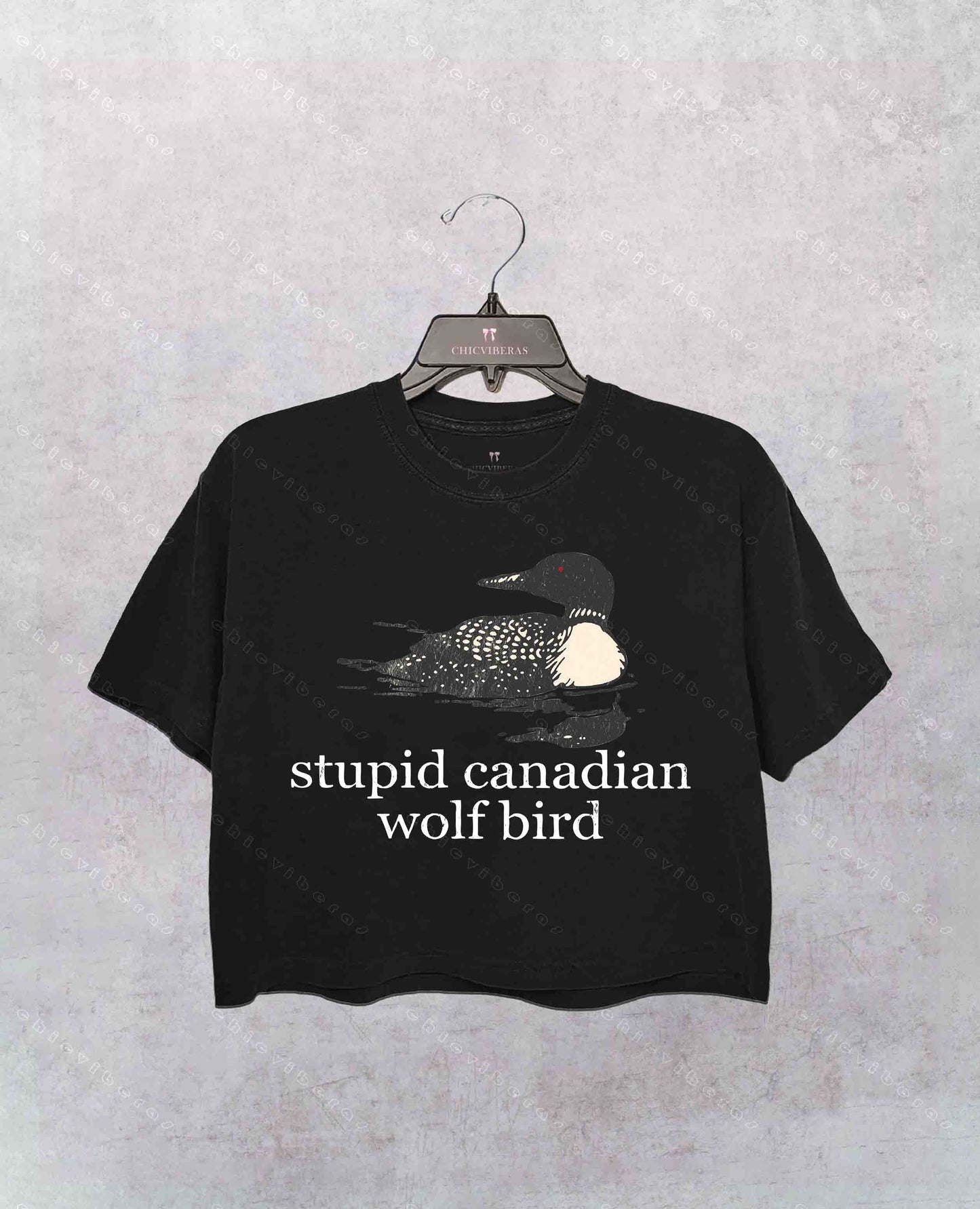 Stupid Canadian Wolf Bird Crop Shirt