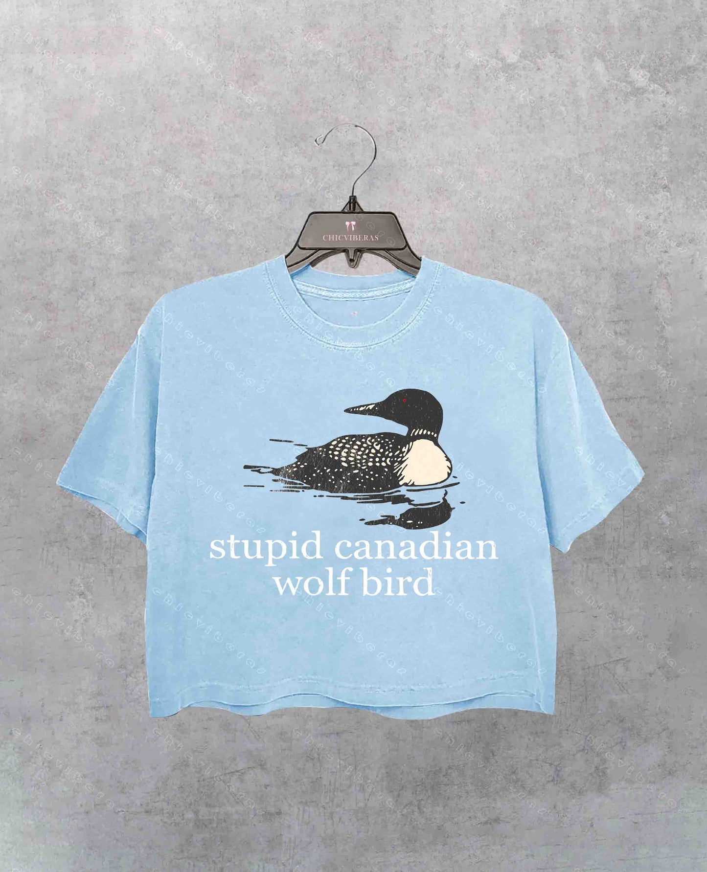 Stupid Canadian Wolf Bird Crop Shirt