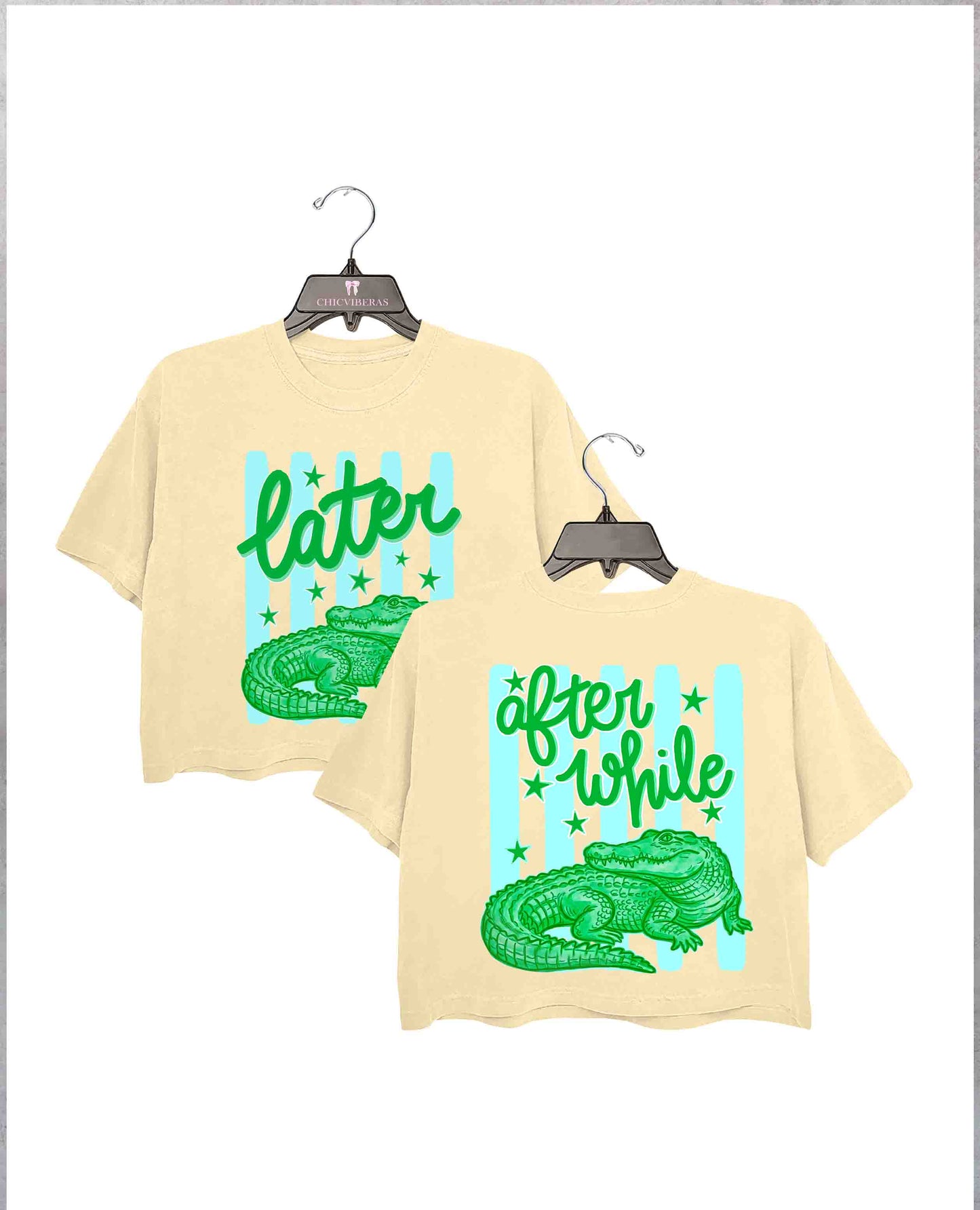 Later Gator Preppy Girly Gator Respect The Locals Crop Shirt