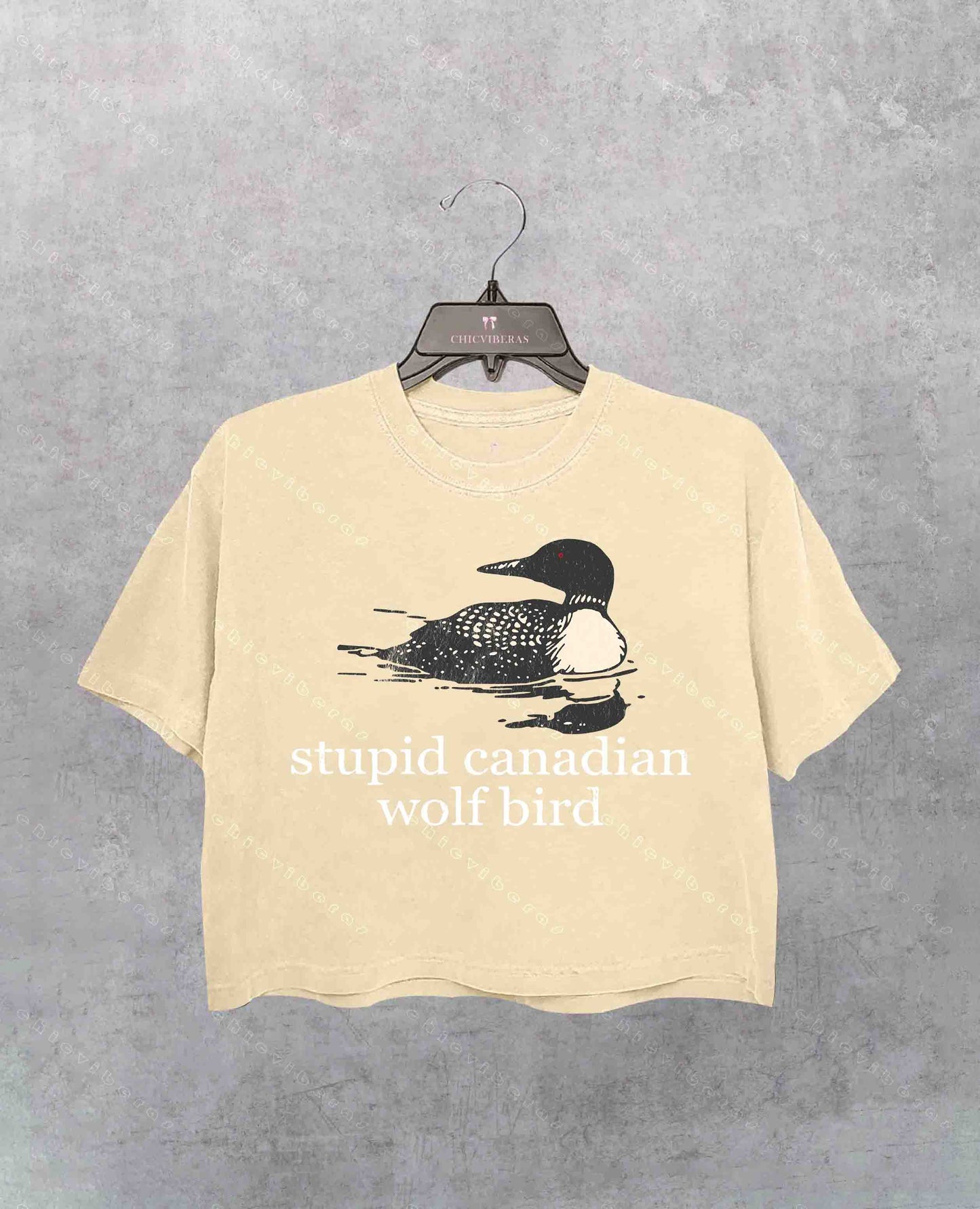 Stupid Canadian Wolf Bird Crop Shirt