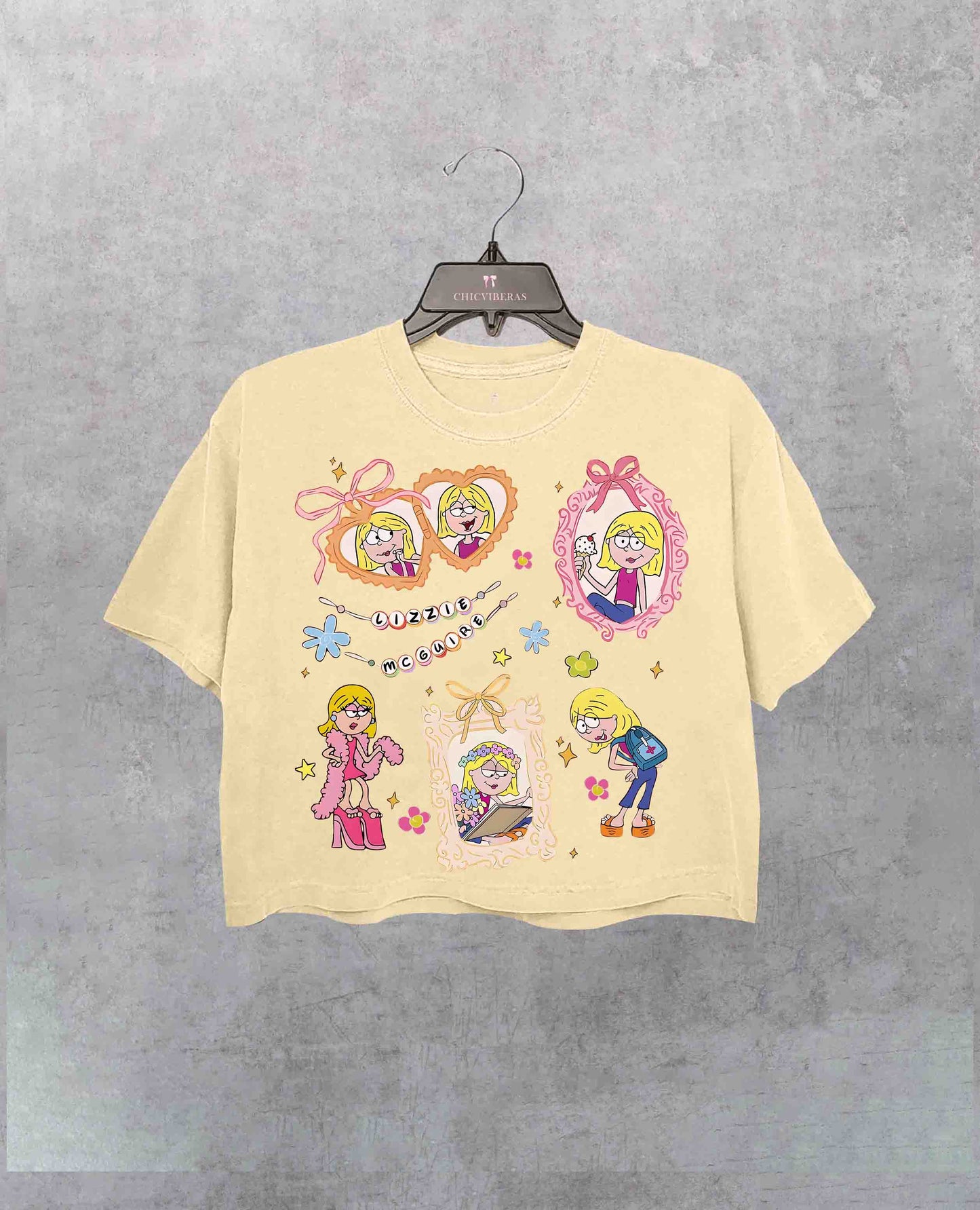 Coquette Bows Watercolor Lizzie McGuire Crop Shirt