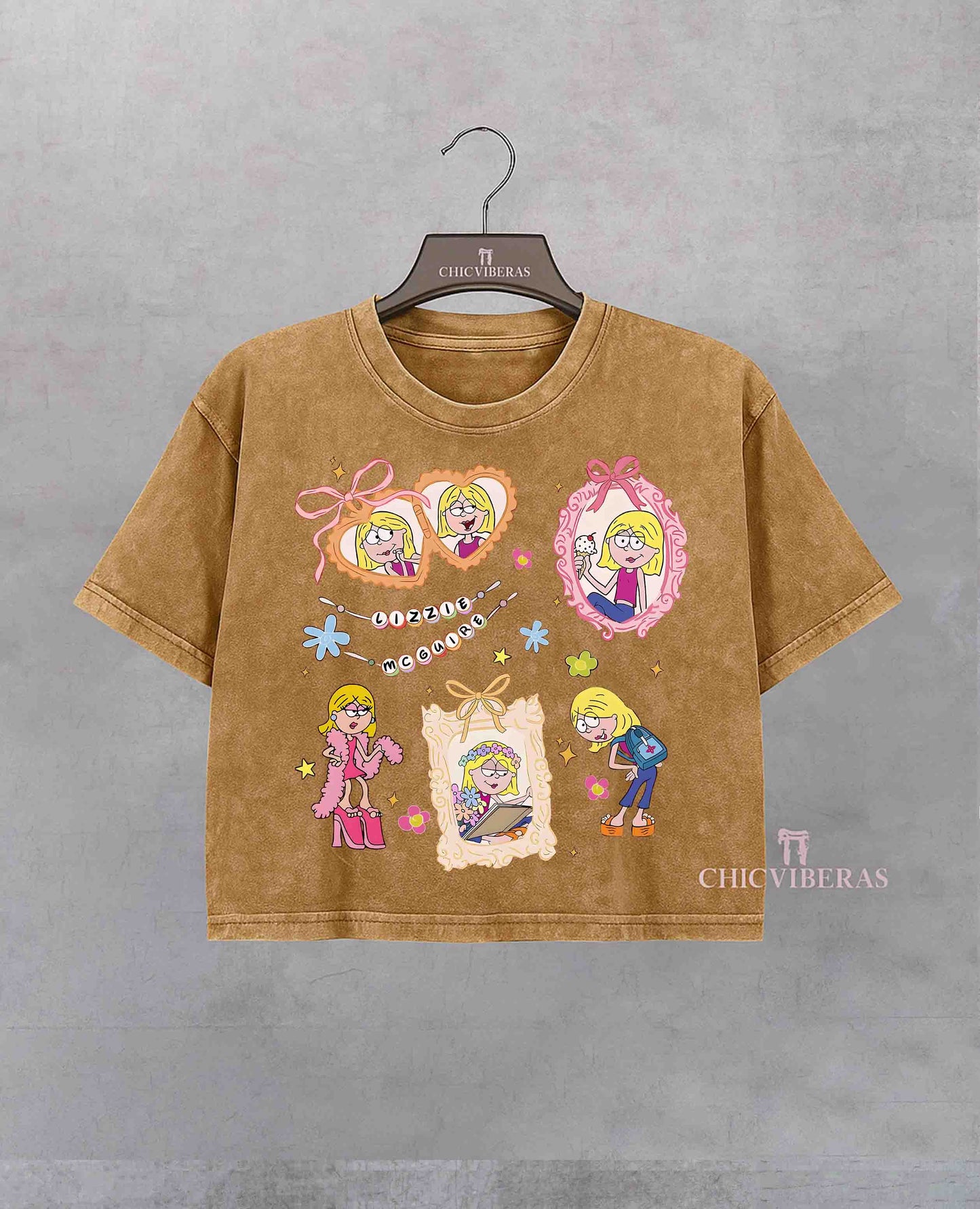 Coquette Bows Watercolor Lizzie McGuire Crop Shirt