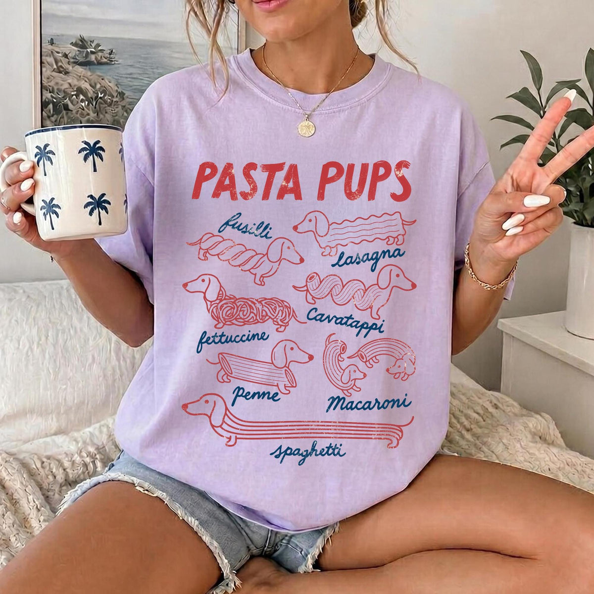 Pasta Pups Funny Dachshund Spagetti Tee