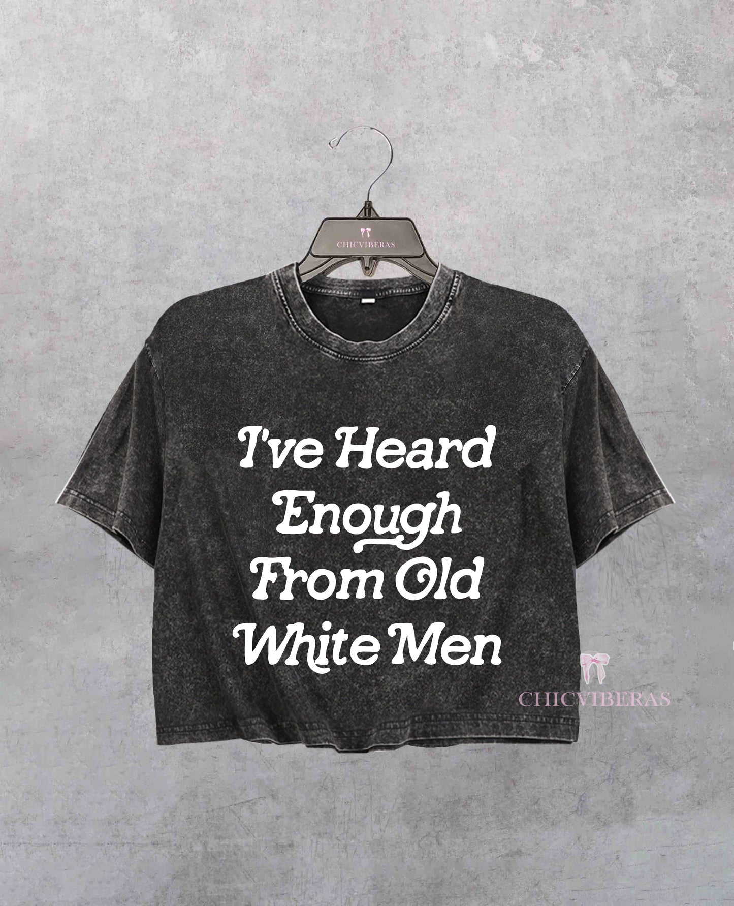 I've Heard Enough From Old White Men Washed Crop Shirt