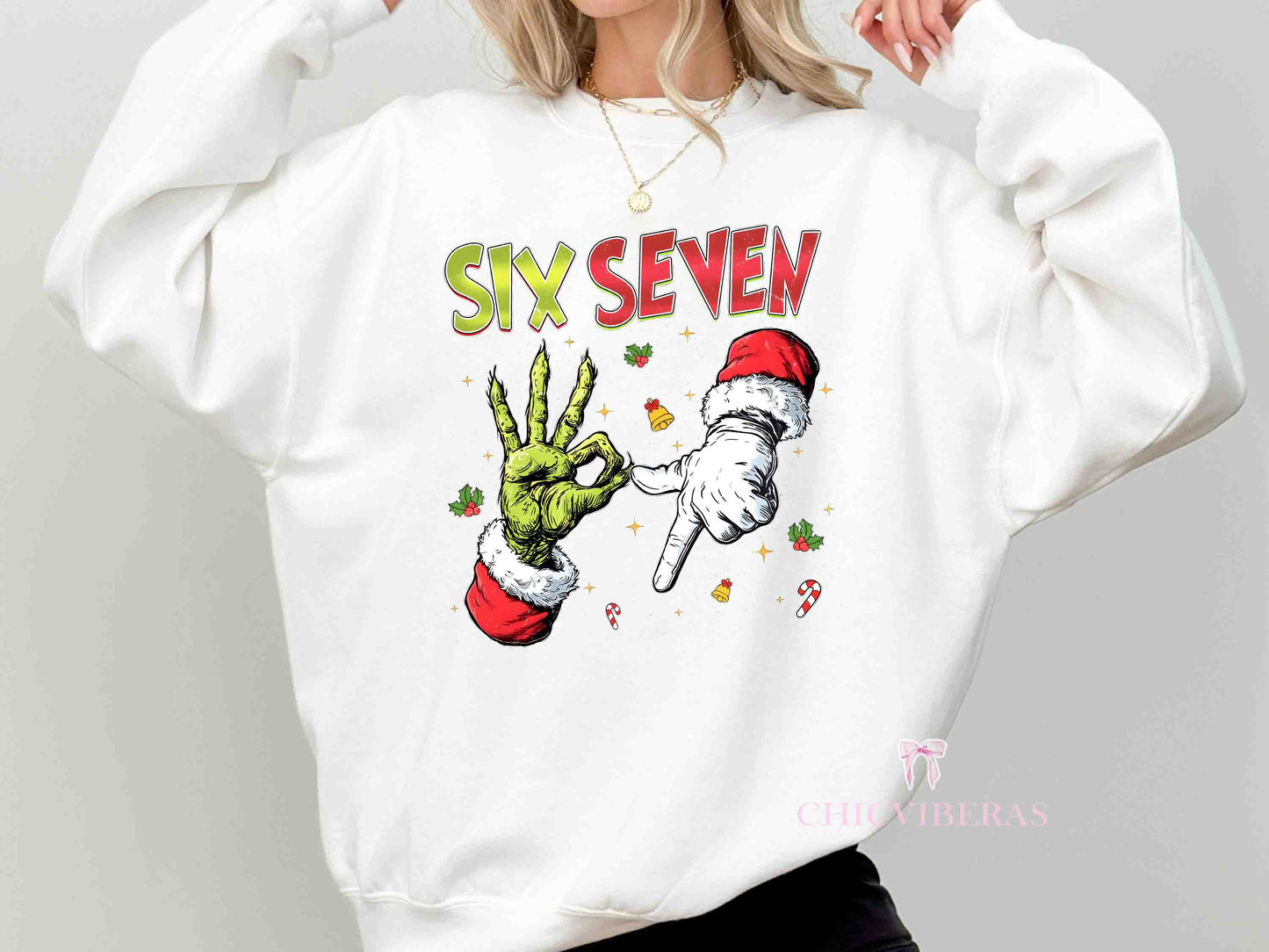 6 7 Meme Funny Mean Guy Christmas Crewneck