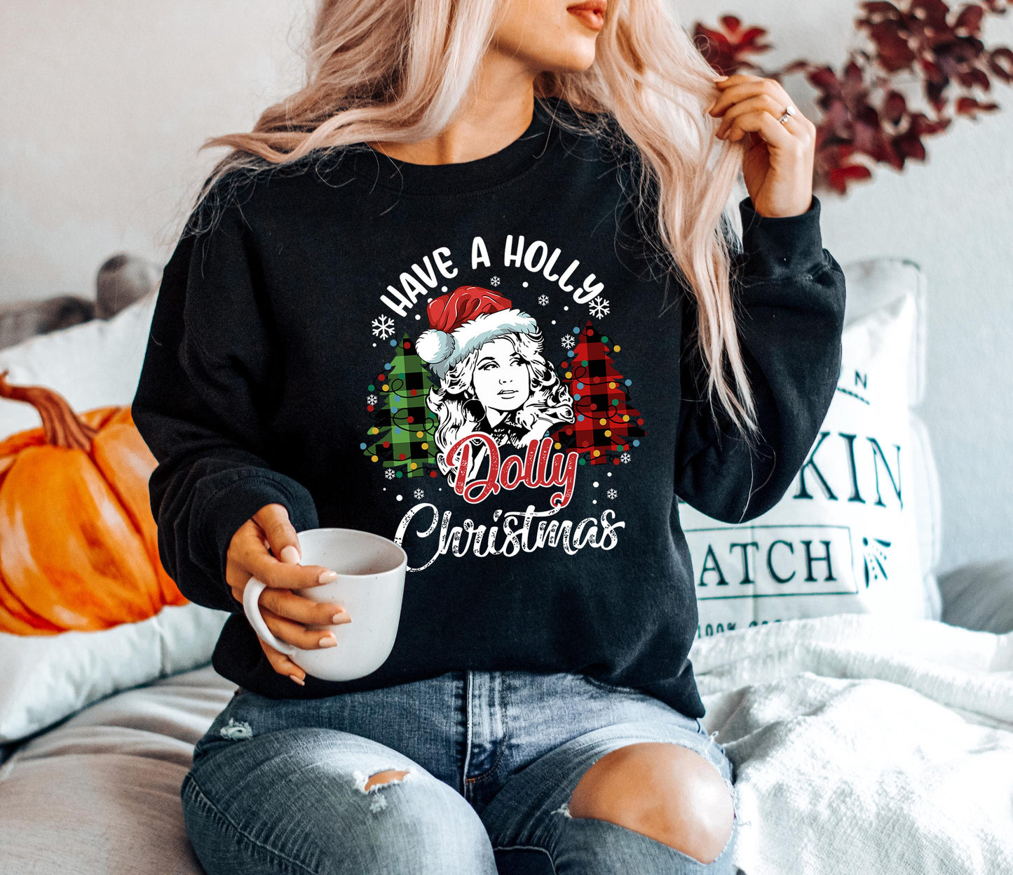 Have A Holly Dolly Western Christmas Sweatshirt