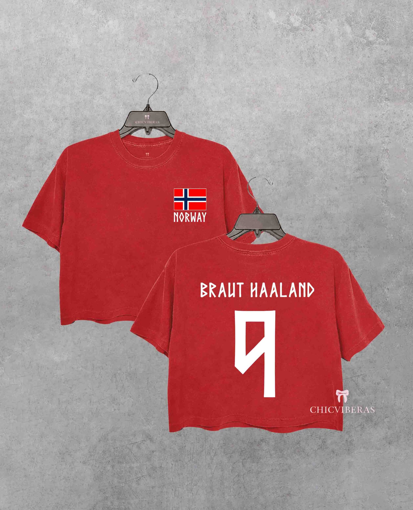 Retro Haaland 9 Norway Soccer Crop Shirt