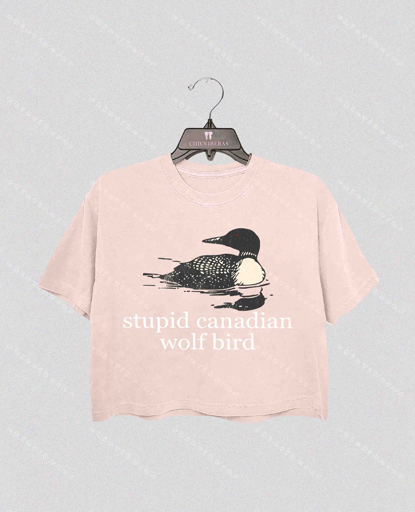 Stupid Canadian Wolf Bird Crop Shirt