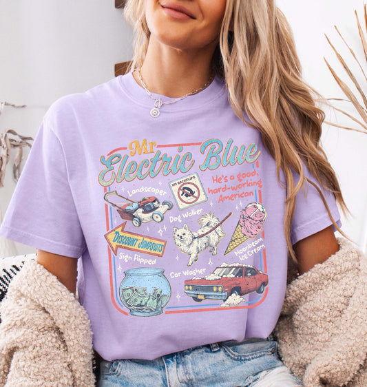 Mr Electric Blue Moonbeam Ice Cream Tee