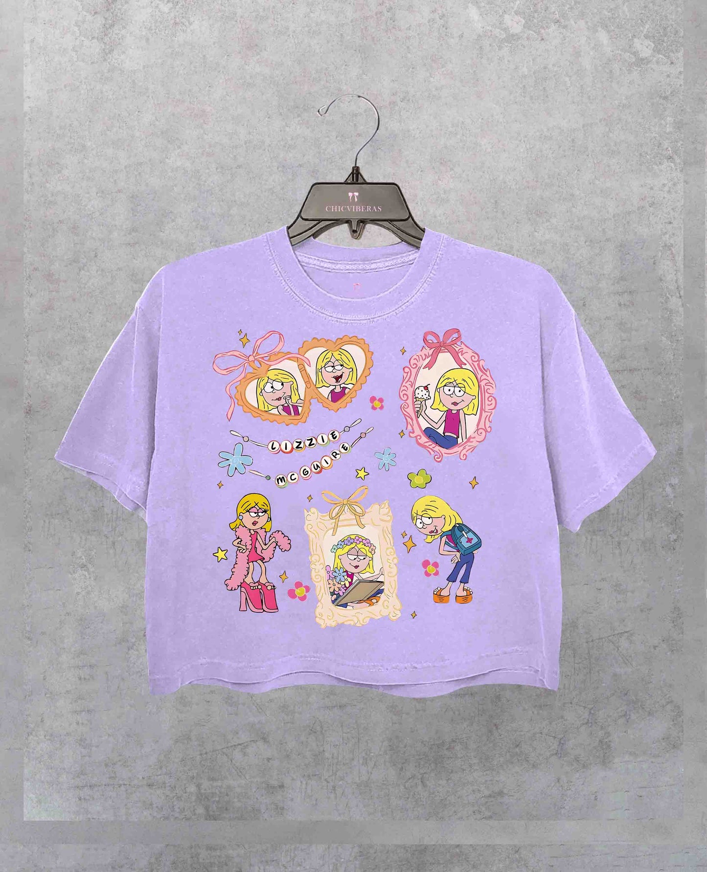 Coquette Bows Watercolor Lizzie McGuire Crop Shirt