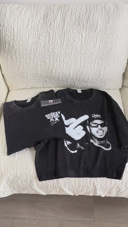 Chris Brown Middle Finger Tour 2025 Crop Shirt