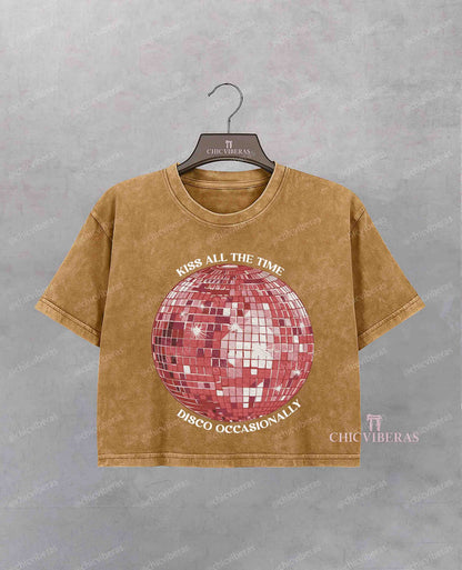 Harry Kiss All The Time Disco Ball Crop Shirt