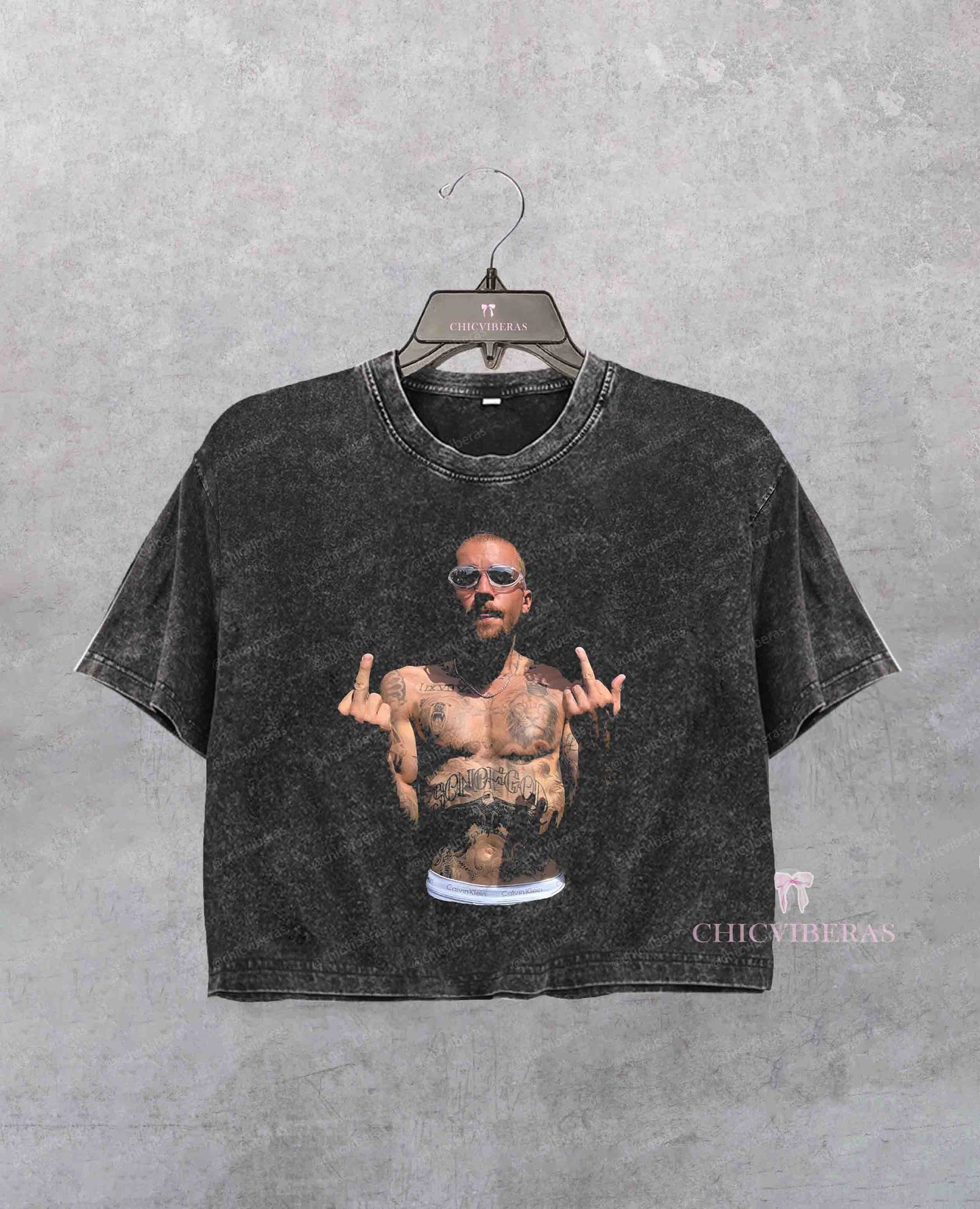 Bieber Middle Finger Crop Shirt