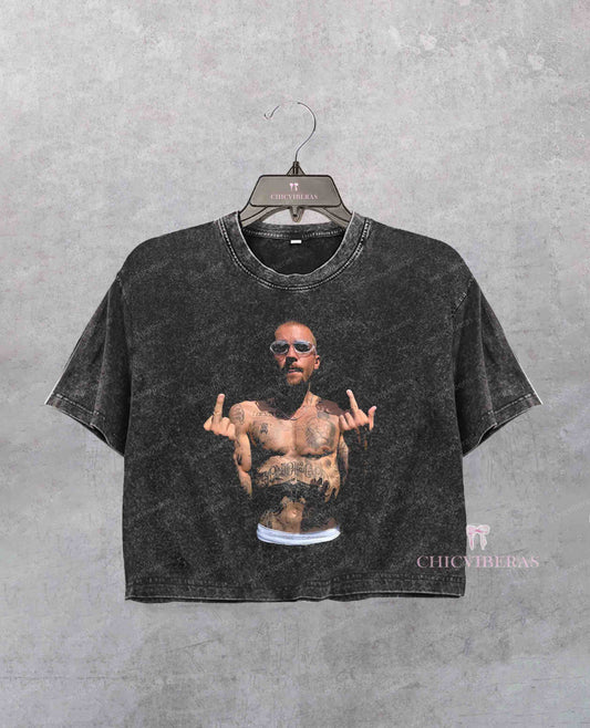 Bieber Middle Finger Crop Shirt
