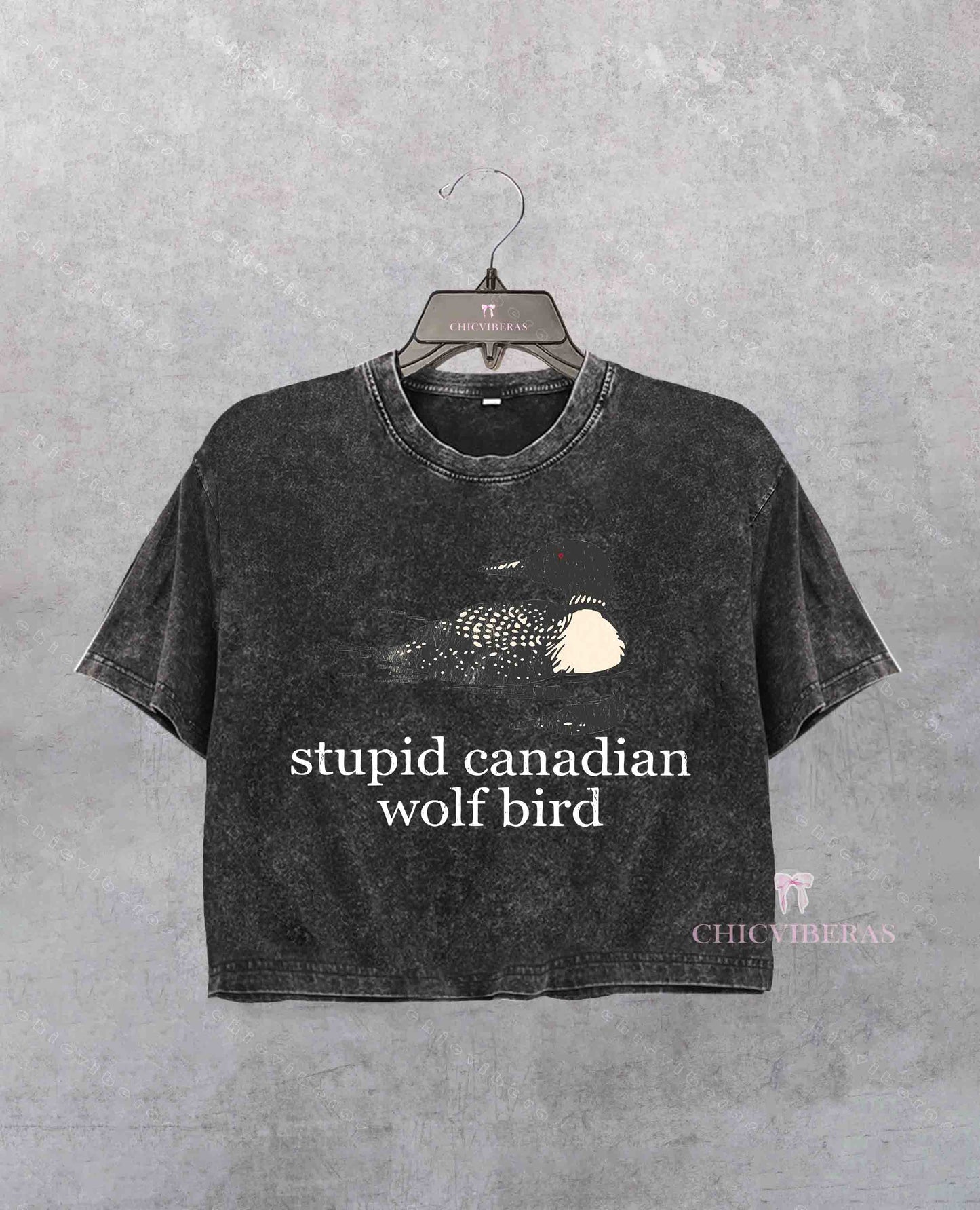 Stupid Canadian Wolf Bird Crop Shirt